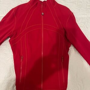 Red Lululemon Zip-Up Cropped Define Jacket
